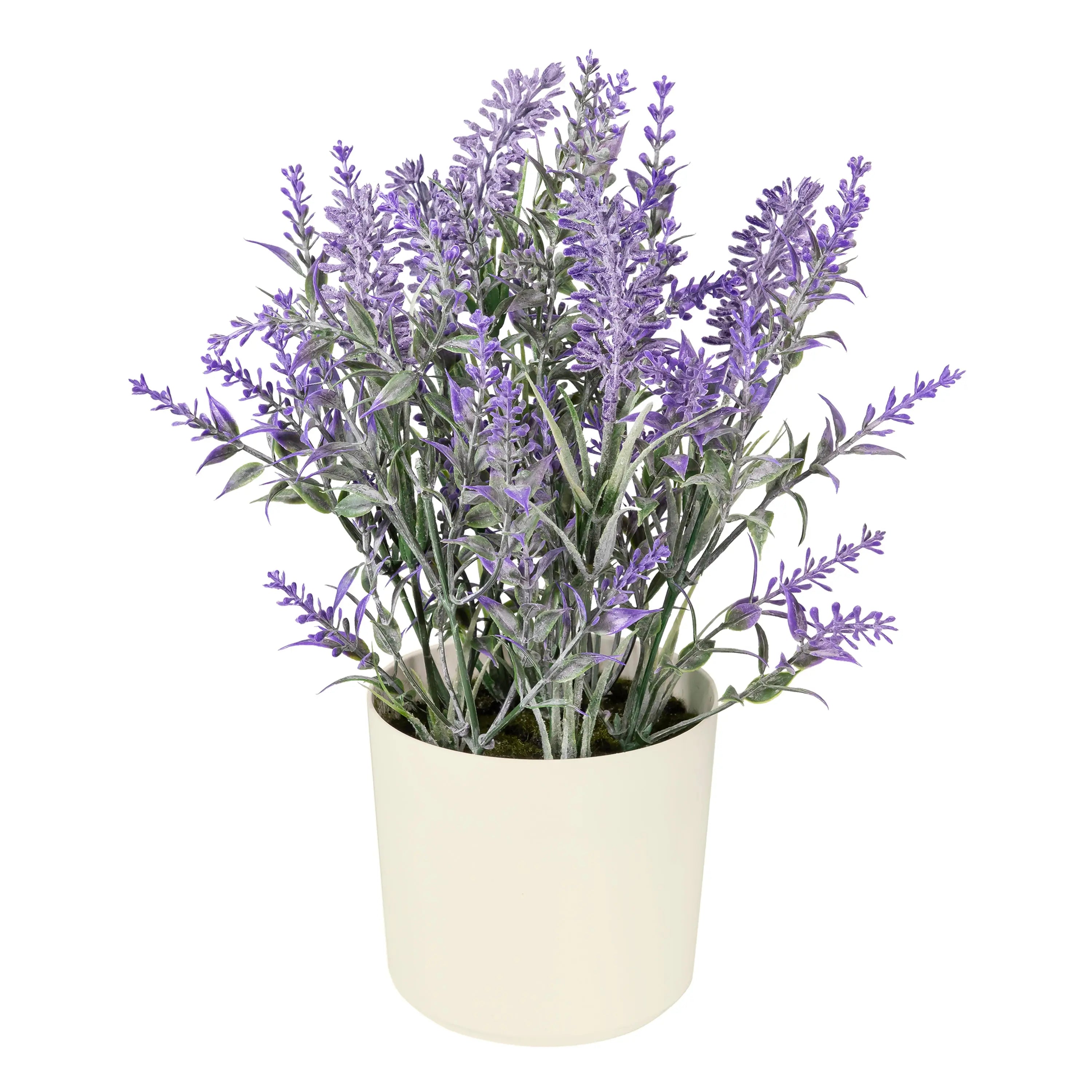 11-inch x 4-inch Artificial Lavender Plant in White Pot, Purple, for Indoor Use, by Mainstays Hand C Mart