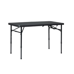 40" L x 20" W Plastic Adjustable Height Fold-in-Half Folding Table, Rich Black Hand C Mart