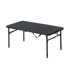 40" L x 20" W Plastic Adjustable Height Fold-in-Half Folding Table, Rich Black Hand C Mart