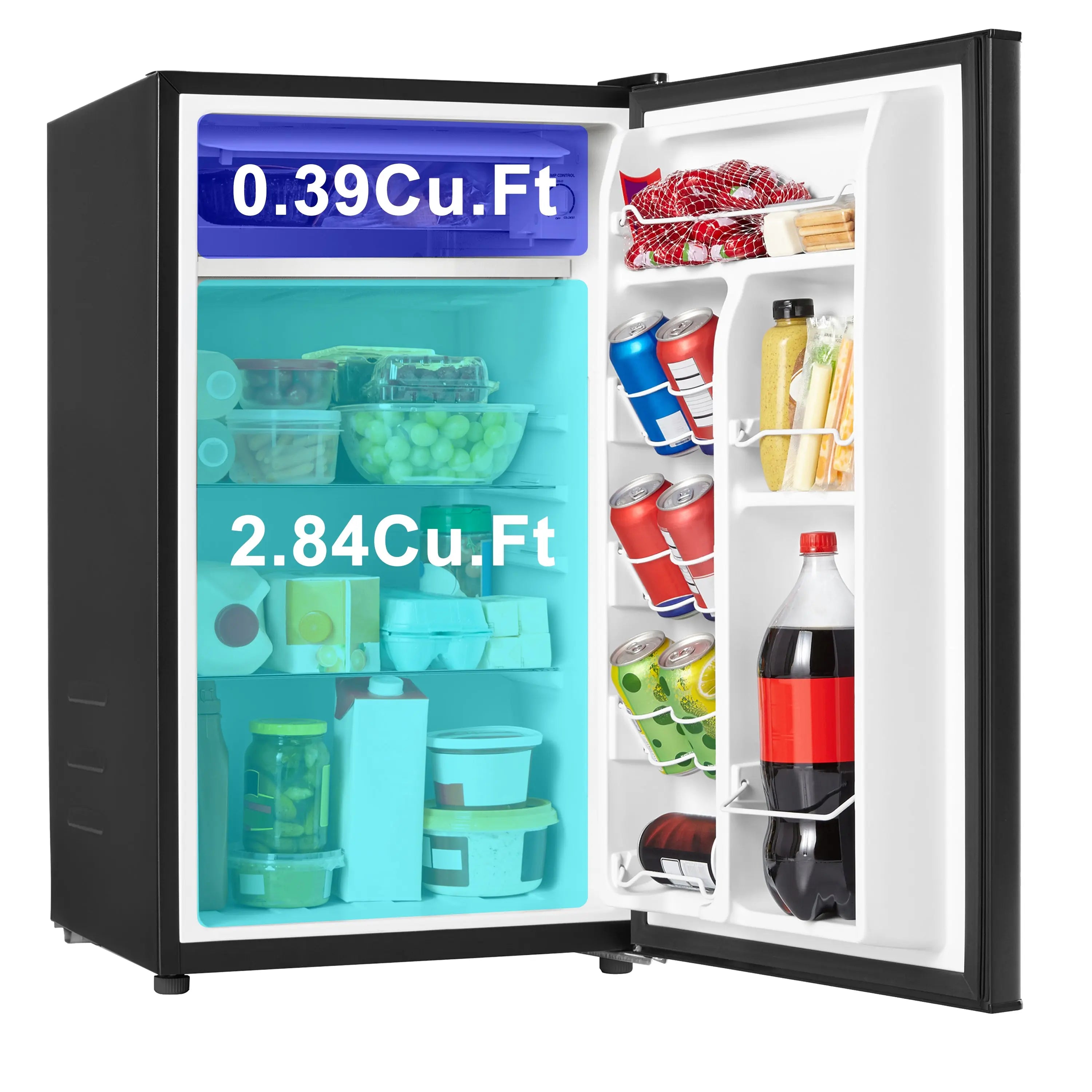 Alera 3.3 Cu. Ft. Refrigerator with Chiller Compartment, Black Hand C Mart