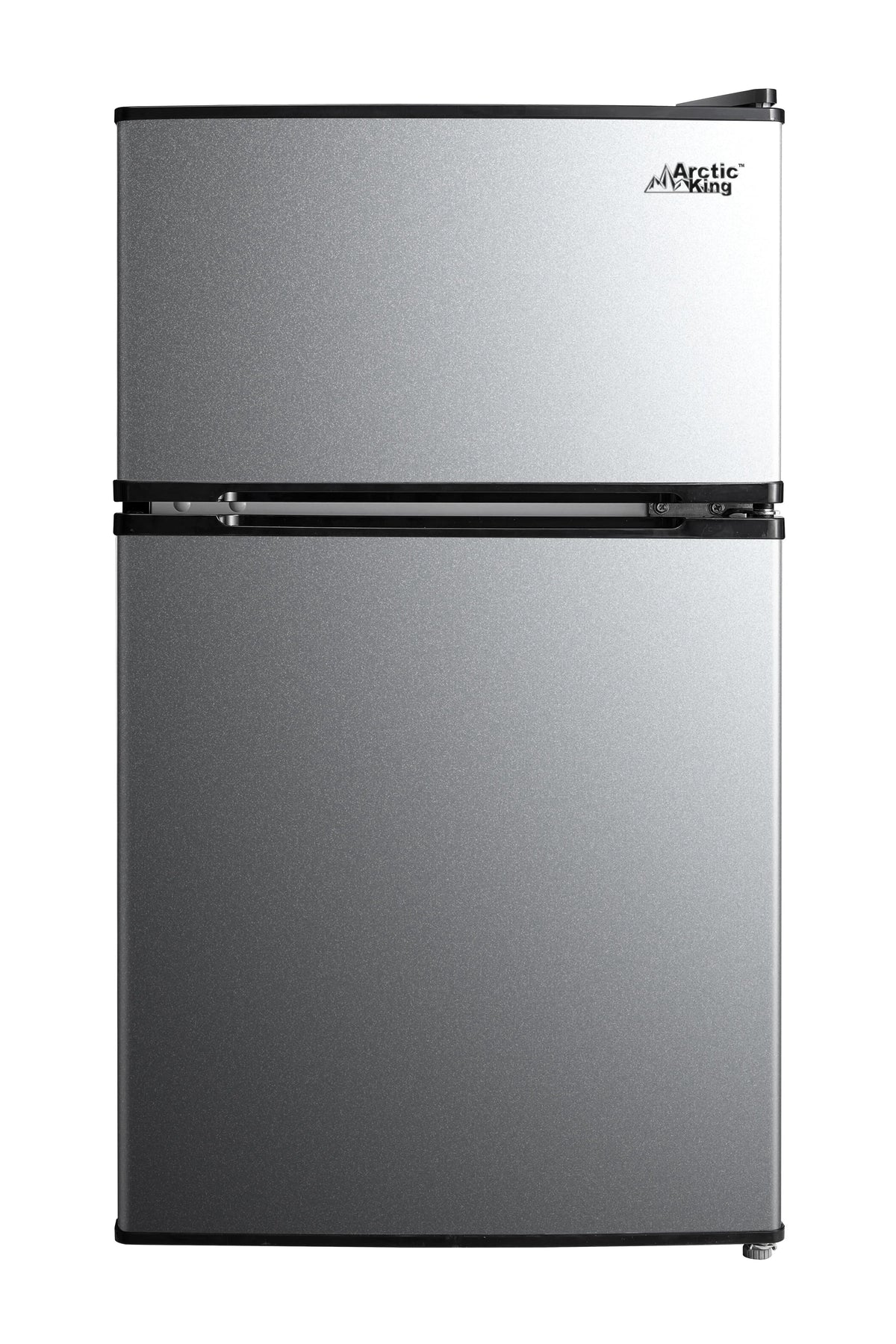 Arctic King 3.2 Cu ft Two Door Mini Fridge with Freezer, Stainless Steel, E-Star Hand C Mart