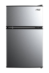 Arctic King 3.2 Cu ft Two Door Mini Fridge with Freezer, Stainless Steel, E-Star Hand C Mart