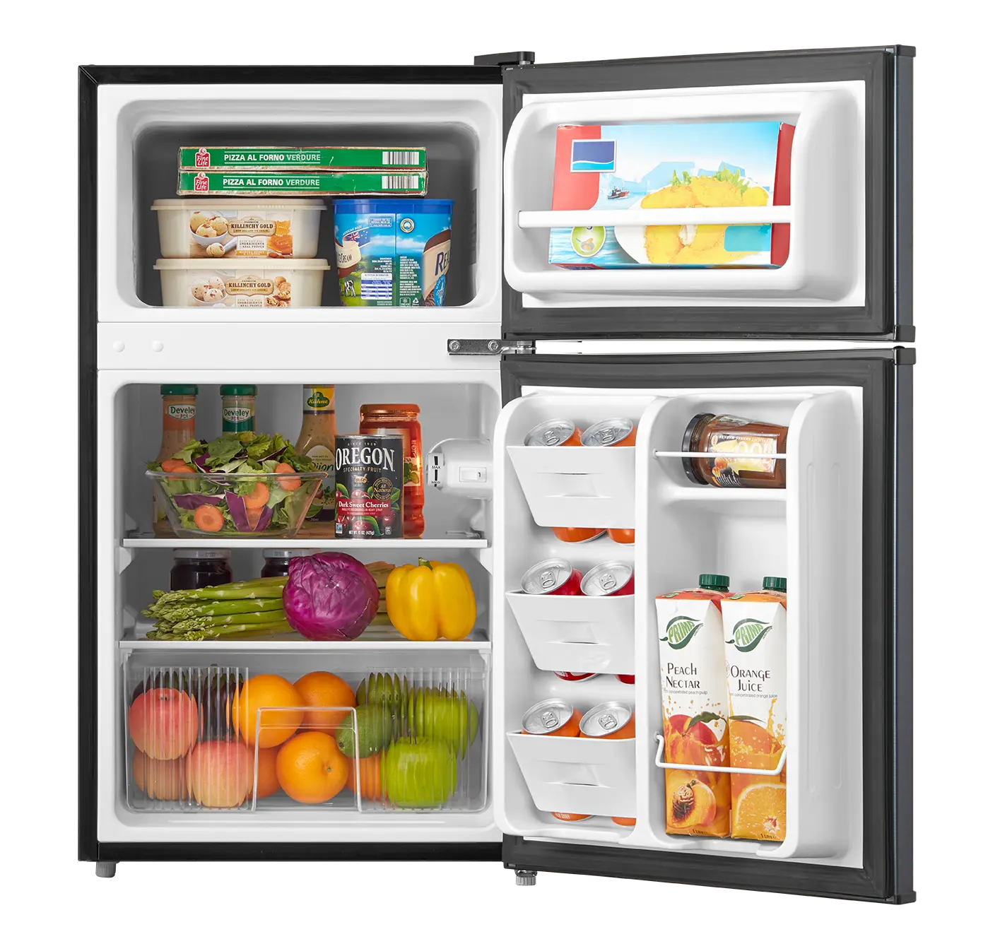 Arctic King 3.2 Cu ft Two Door Mini Fridge with Freezer, Stainless Steel, E-Star Hand C Mart