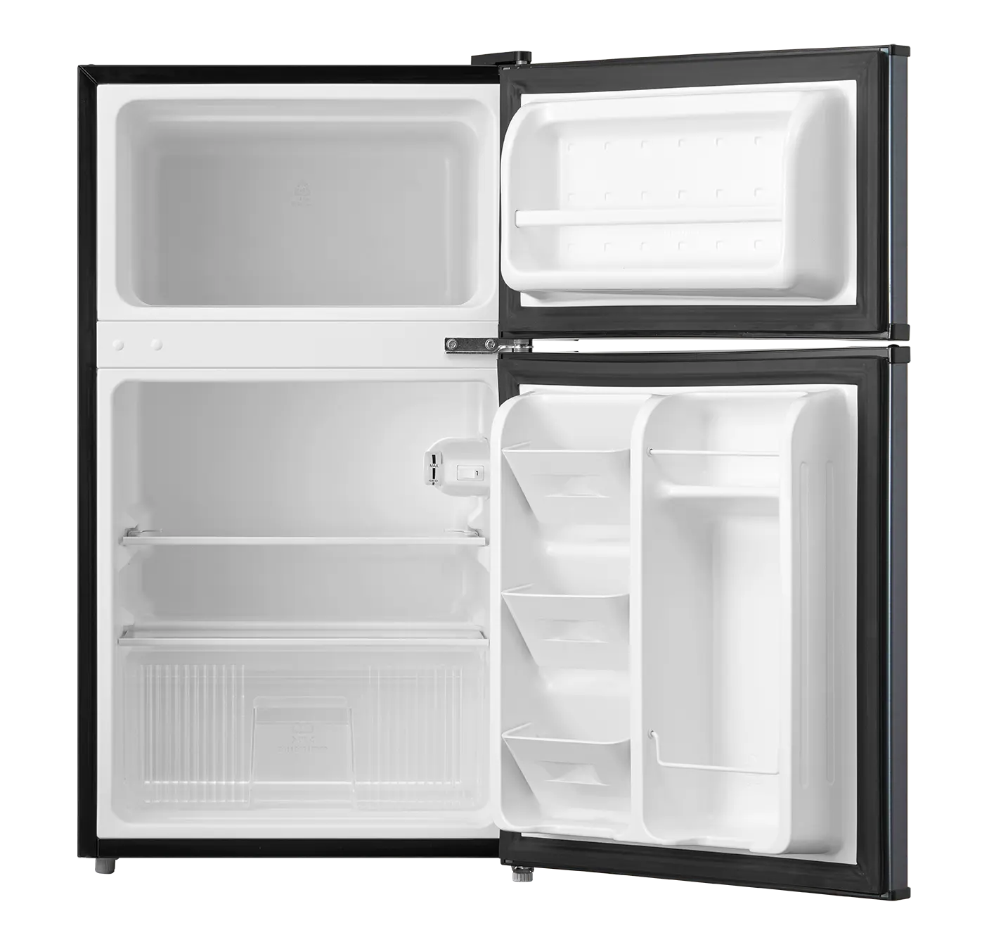 Arctic King 3.2 Cu ft Two Door Mini Fridge with Freezer, Stainless Steel, E-Star Hand C Mart