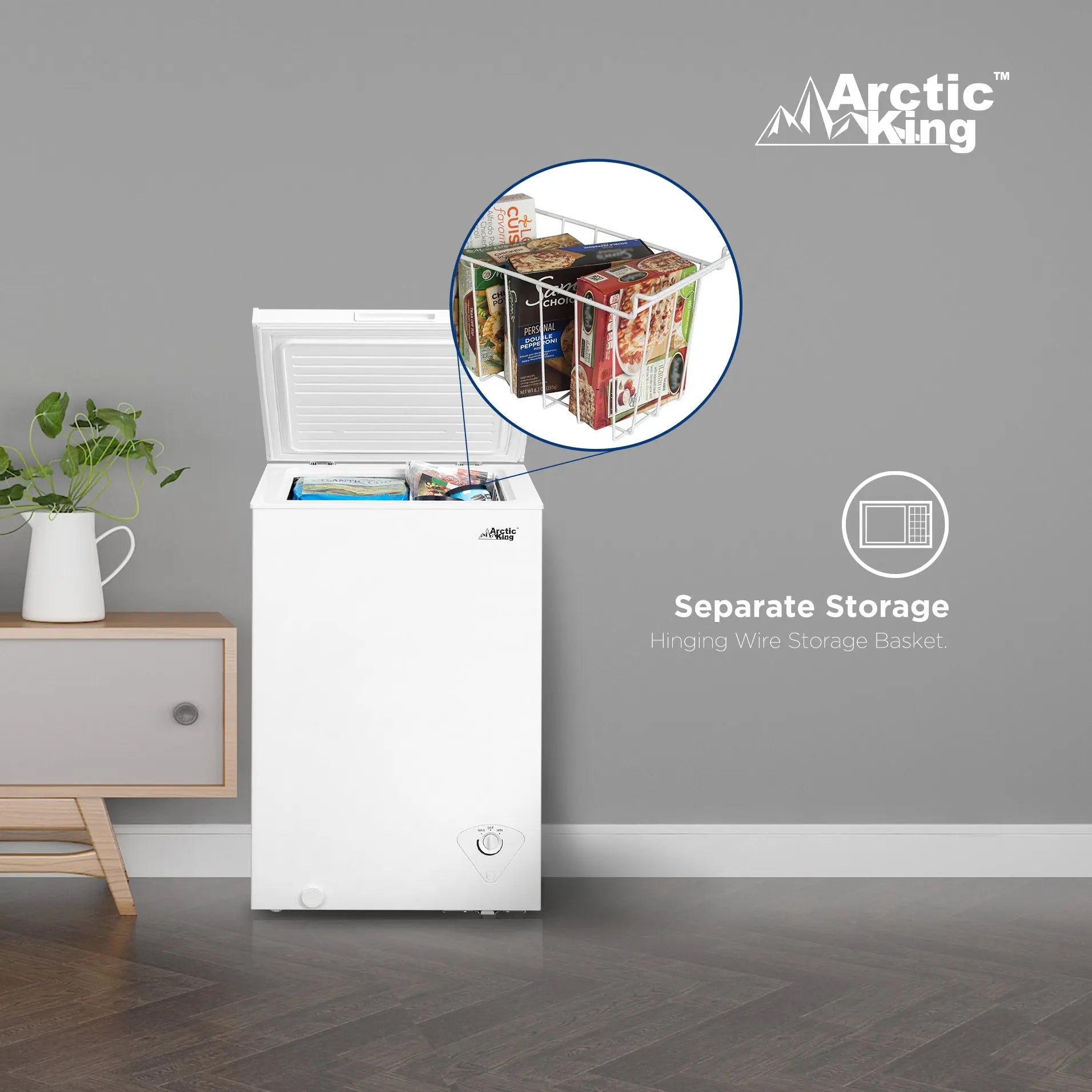 Arctic King 3.5 Cu.ft Chest Freezer, White Hand C Mart