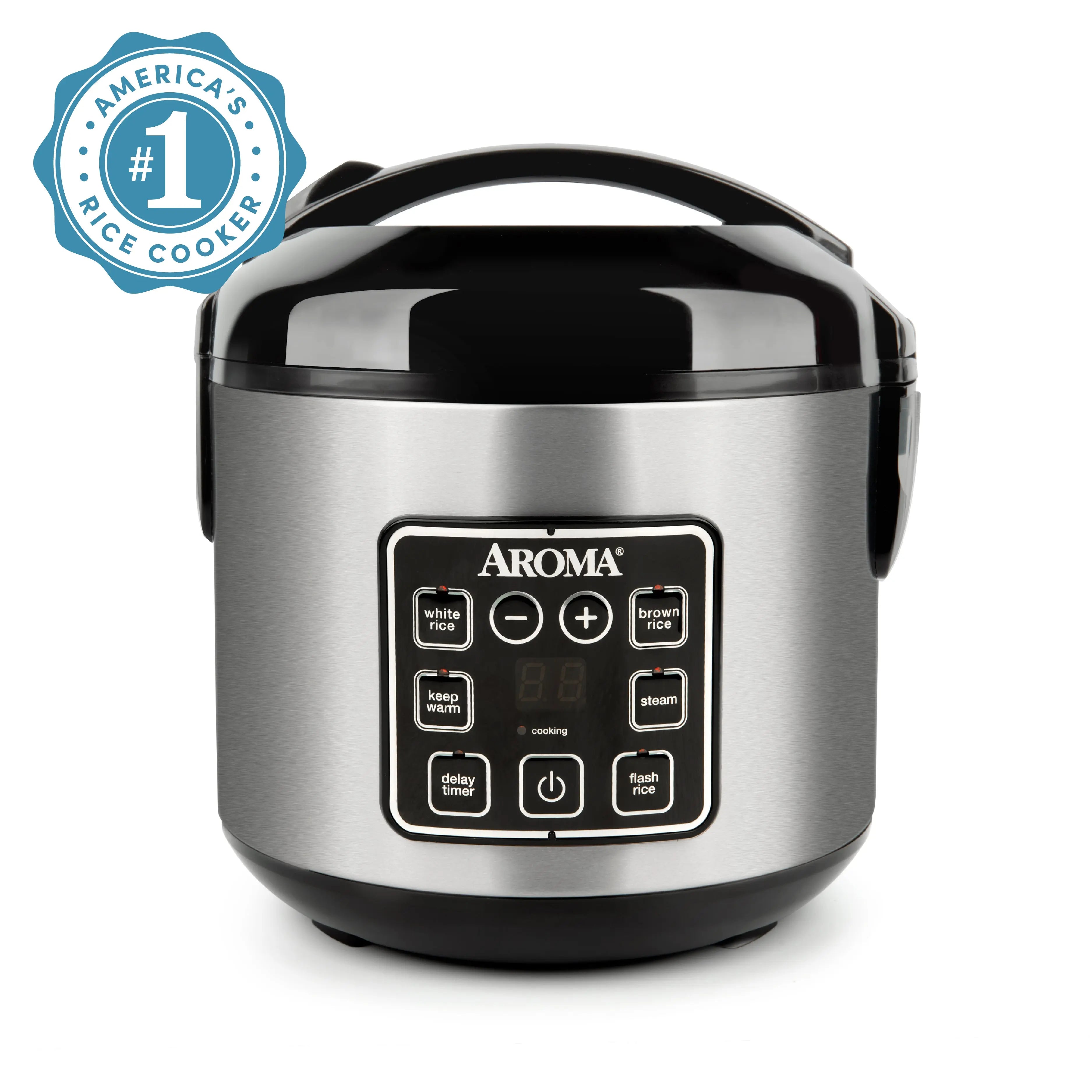 Aroma 8-Cup (Cooked) Rice & Grain Cooker, Steamer, New Bonded Granite Coating Hand C Mart