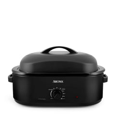 Aroma® 18Qt. Roaster Oven with High-Dome Lid, Black Hand C Mart