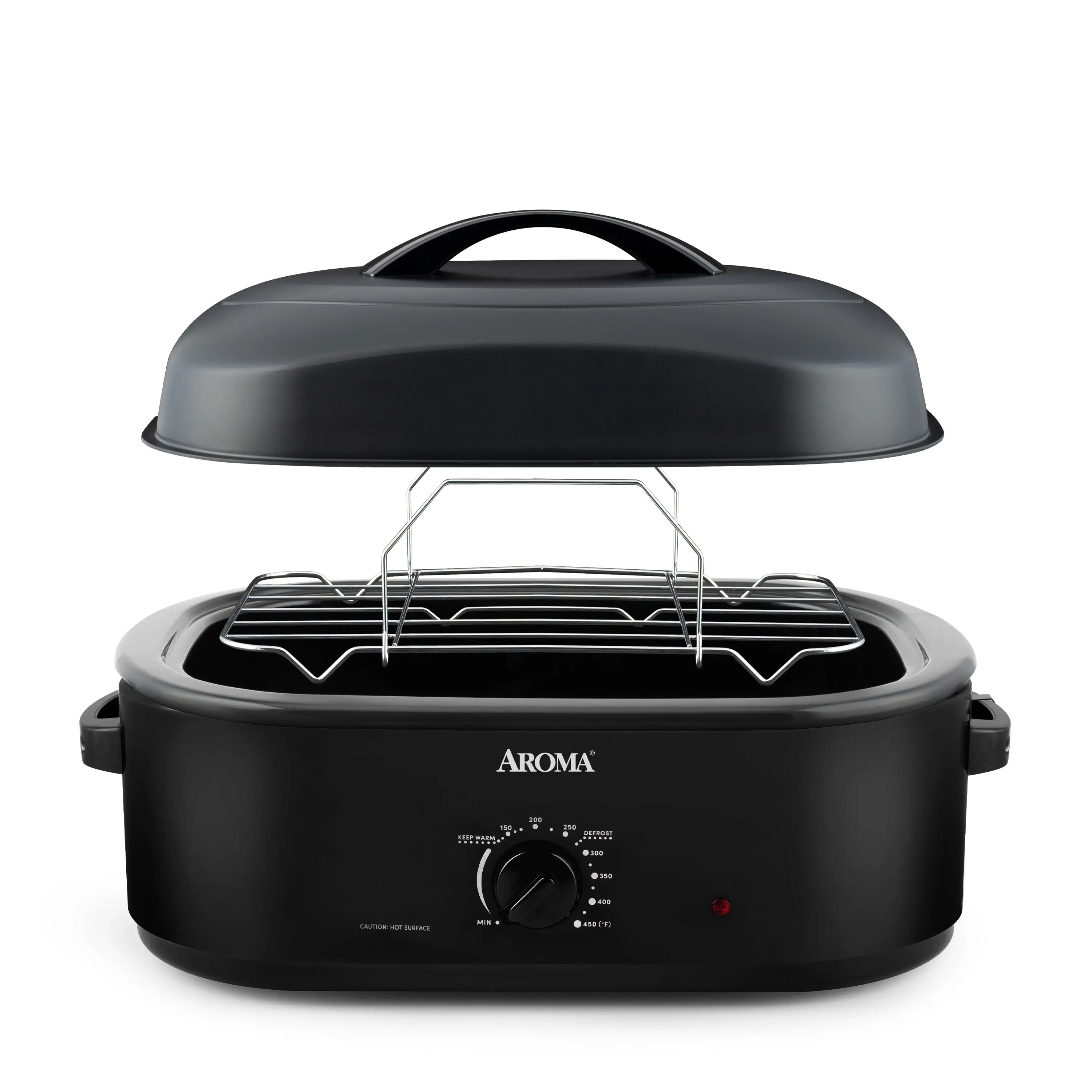 Aroma® 18Qt. Roaster Oven with High-Dome Lid, Black Hand C Mart