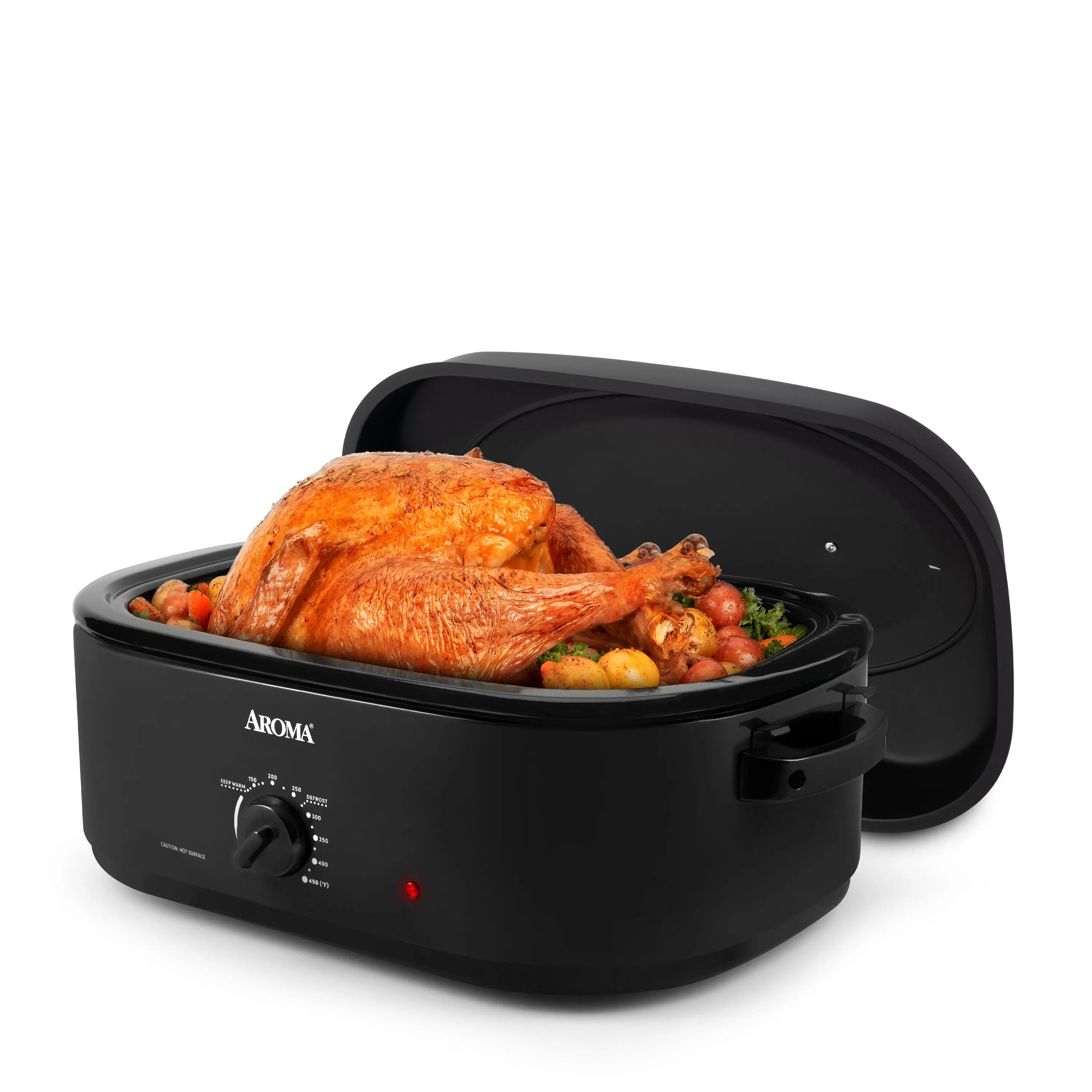 Aroma® 18Qt. Roaster Oven with High-Dome Lid, Black Hand C Mart