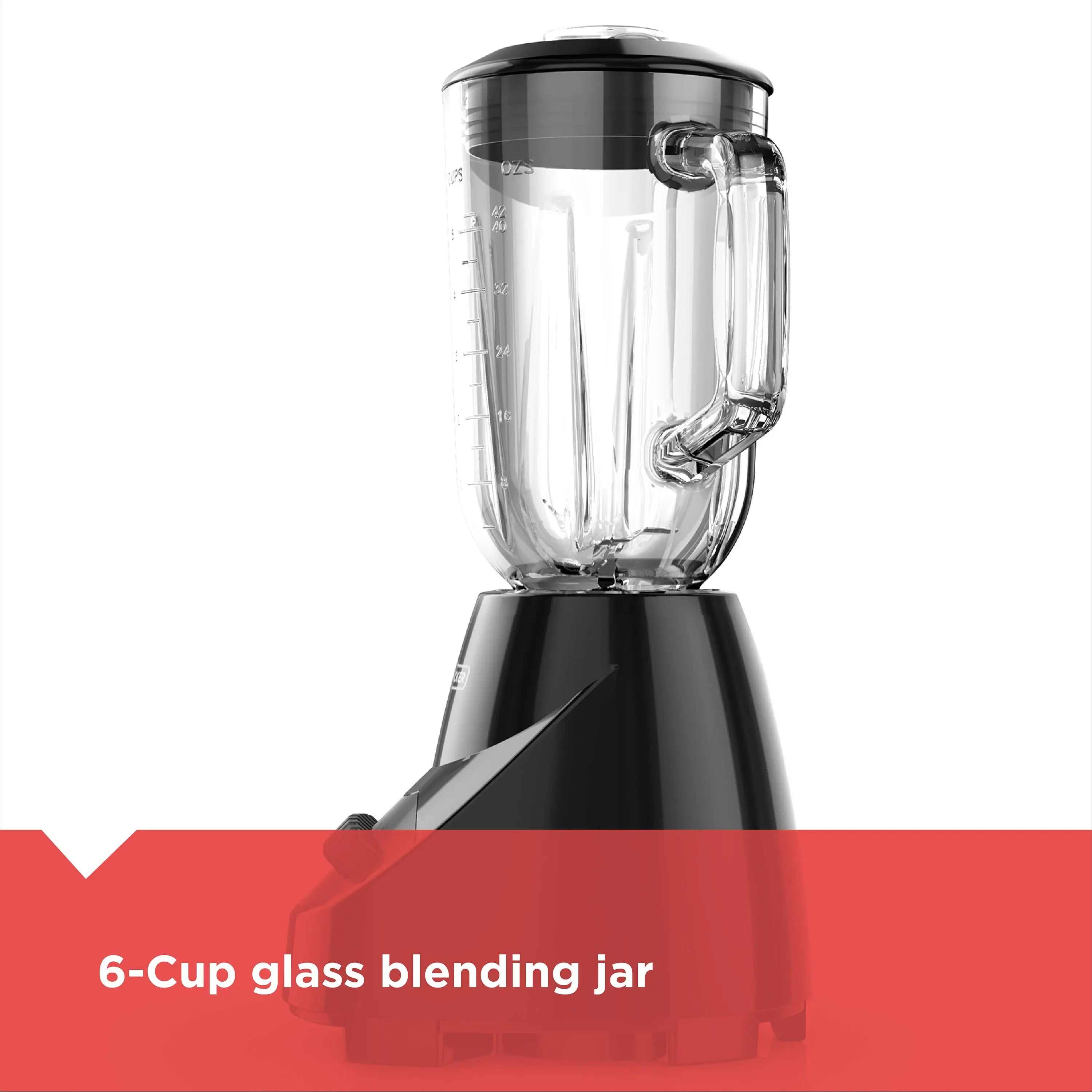 BLACK + DECKER 10-Speed Blender, 550 Watts, 50 Oz (6.25-cup) Glass Blending Jar, Black, BL2010BG Hand C Mart