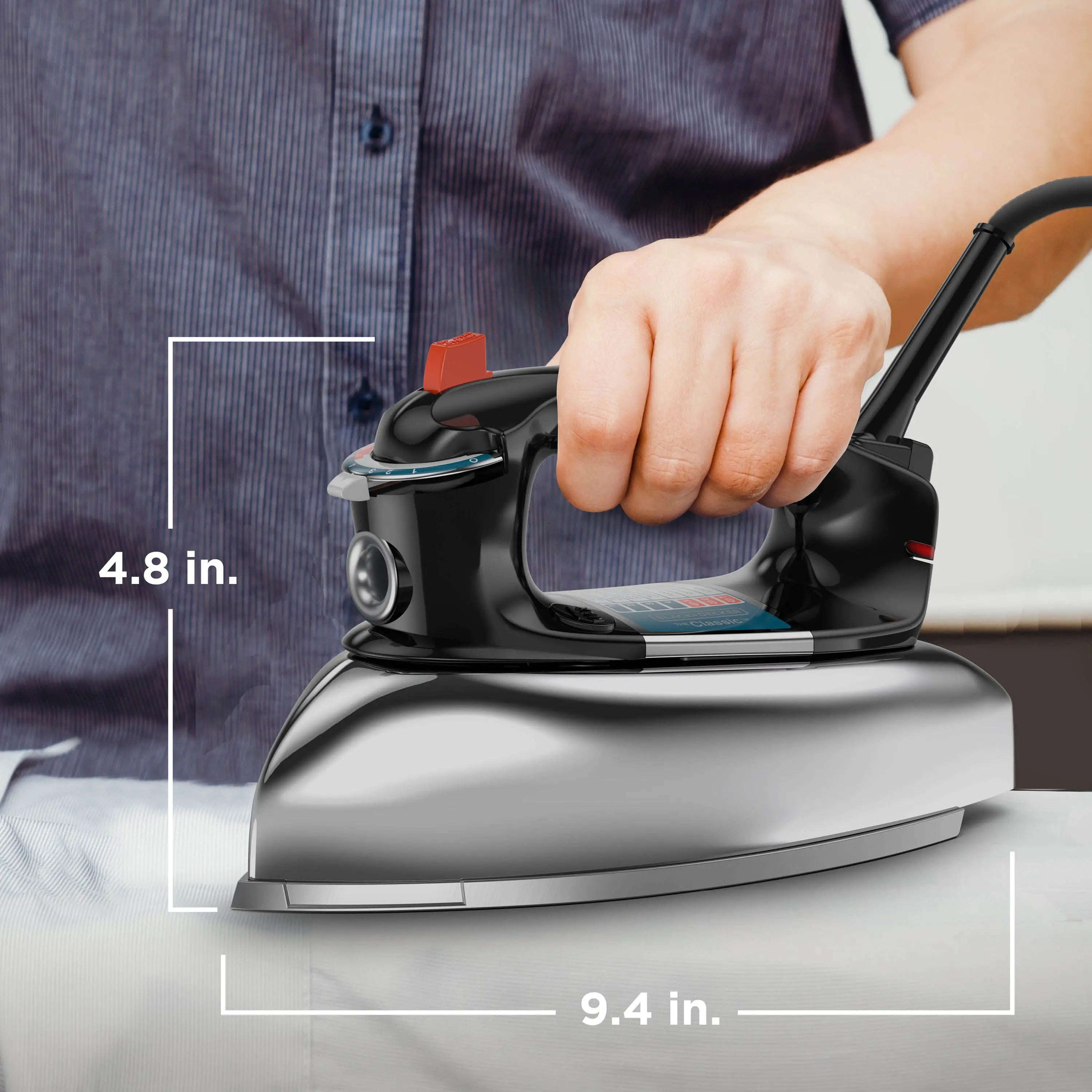 BLACK+DECKER Classic Iron with Aluminum Soleplate, Silver, F67E Hand C Mart