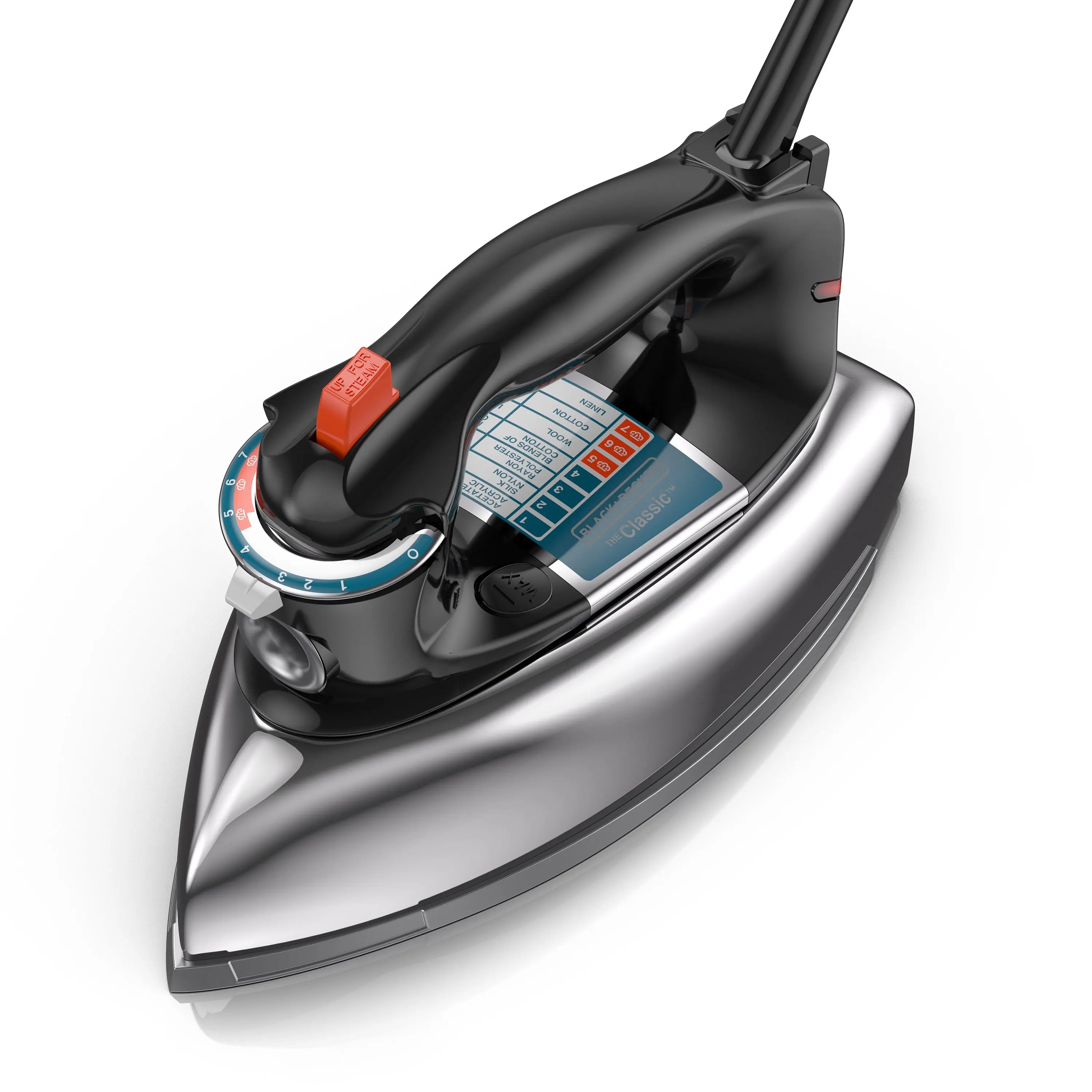 BLACK+DECKER Classic Iron with Aluminum Soleplate, Silver, F67E Hand C Mart