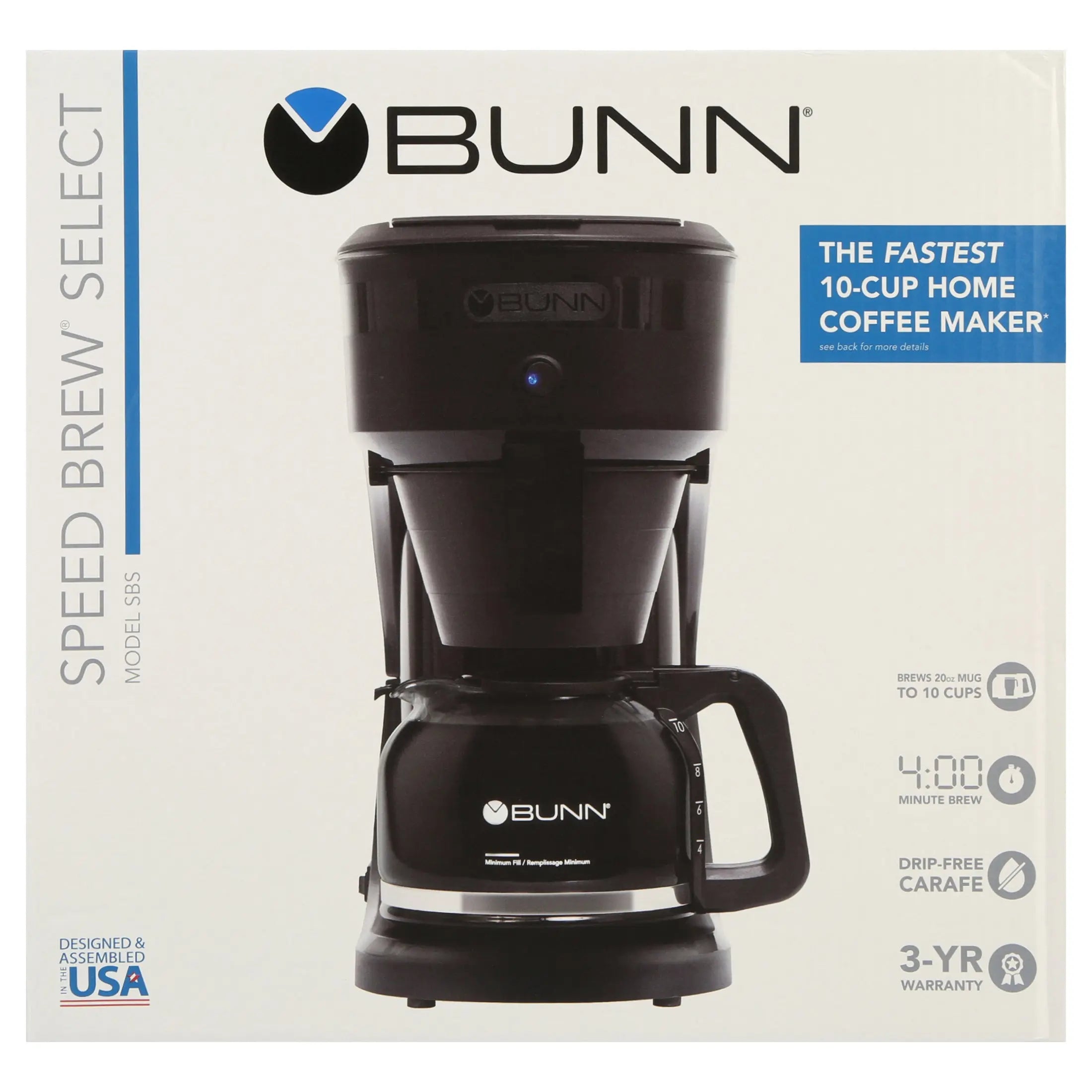 Compact BUNN coffee maker for quick brewing
