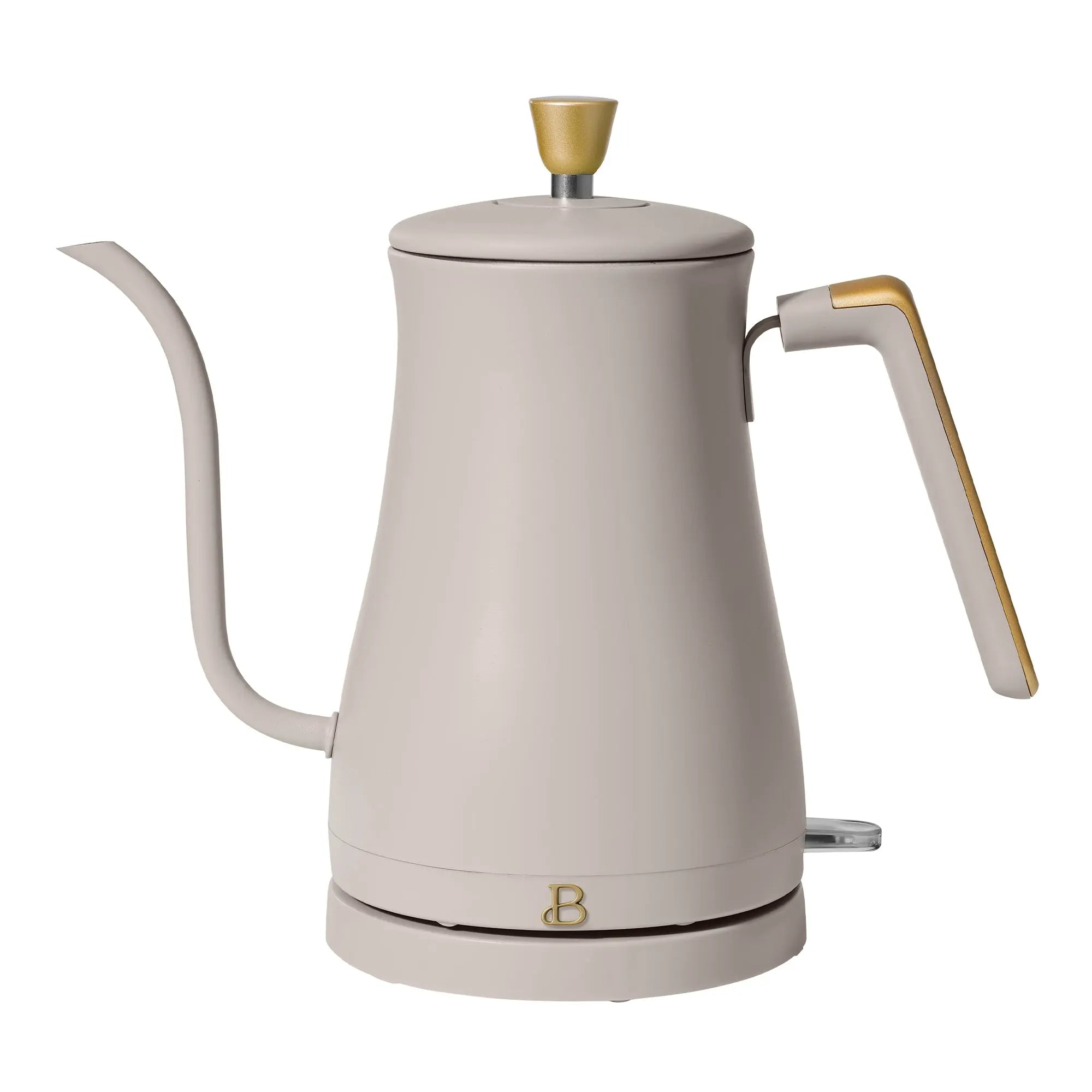 Beautiful 1-Liter Electric Gooseneck Kettle 1200 W, Porcini Taupe by Drew Barrymore Hand C Mart