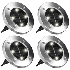 Bell + Howell Disk Lights Weather Proof Solar Powered LED Outdoor Lights As Seen on TV 4 Pack Hand C Mart