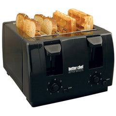 Better Chef 4 Slice Dual-Control Black Toaster Hand C Mart