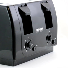 Better Chef 4 Slice Dual-Control Black Toaster Hand C Mart