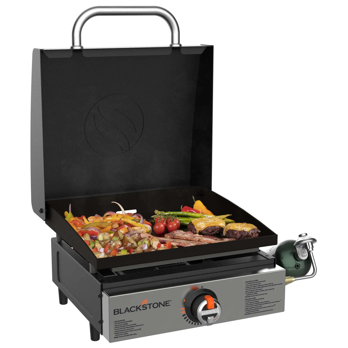 Blackstone 17” Original Tabletop Propane Griddle with Hood Hand C Mart