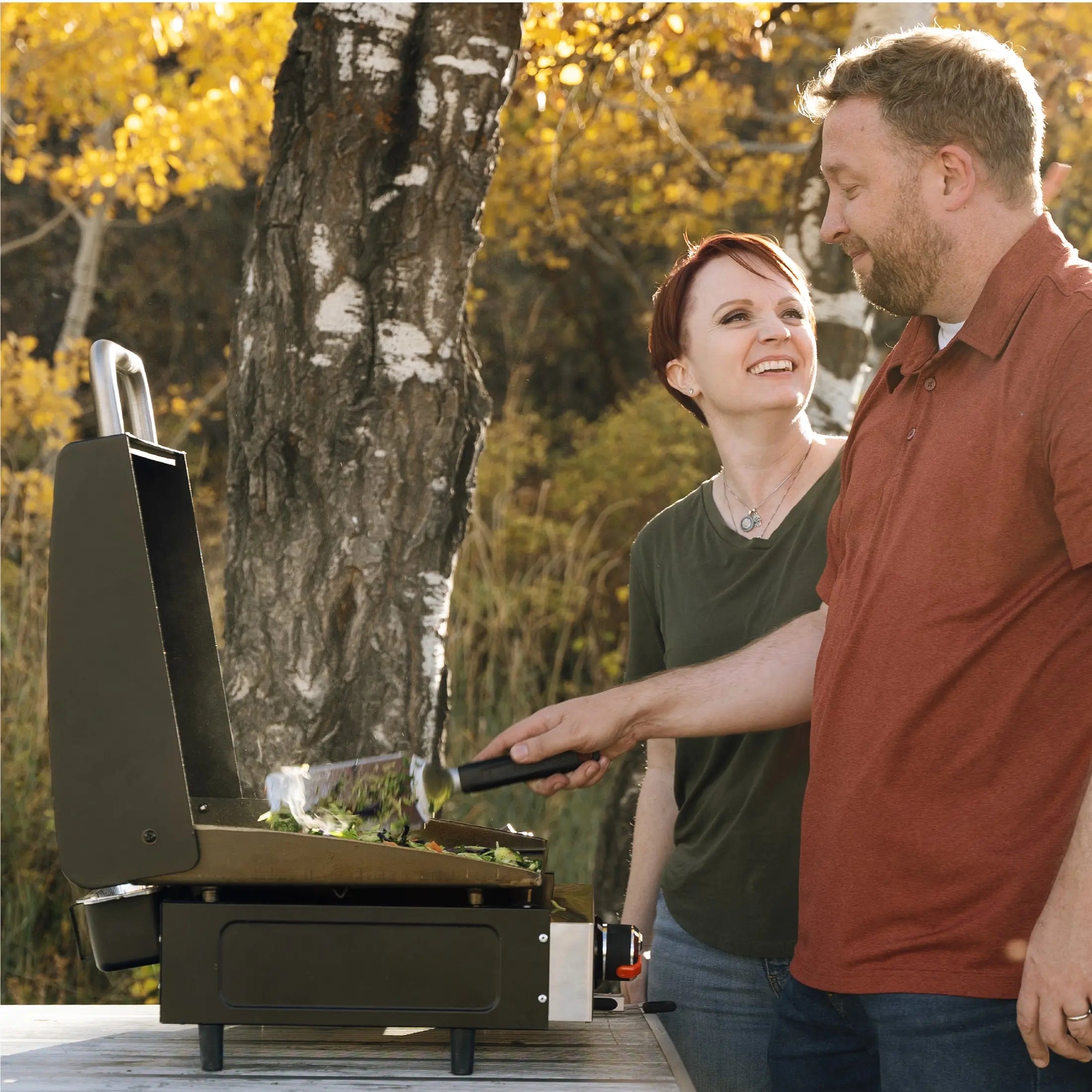 Blackstone 17” Original Tabletop Propane Griddle with Hood Hand C Mart