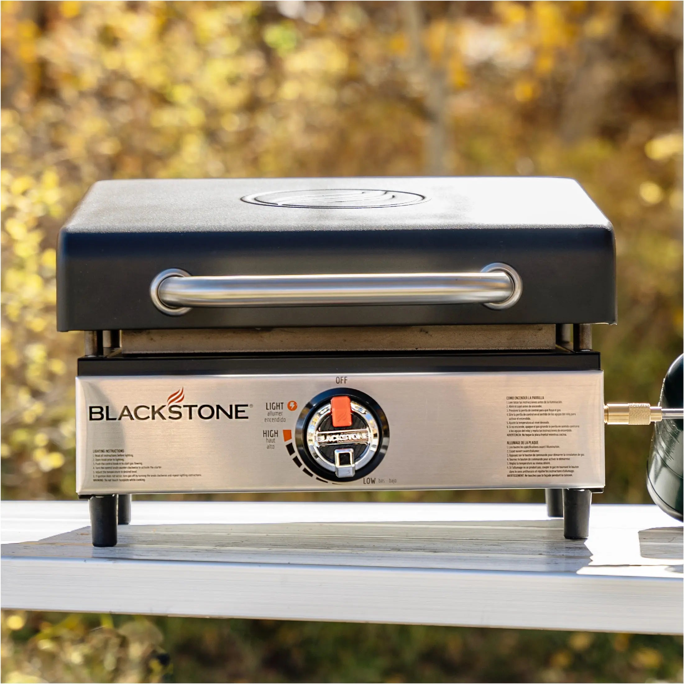 Blackstone 17” Original Tabletop Propane Griddle with Hood Hand C Mart