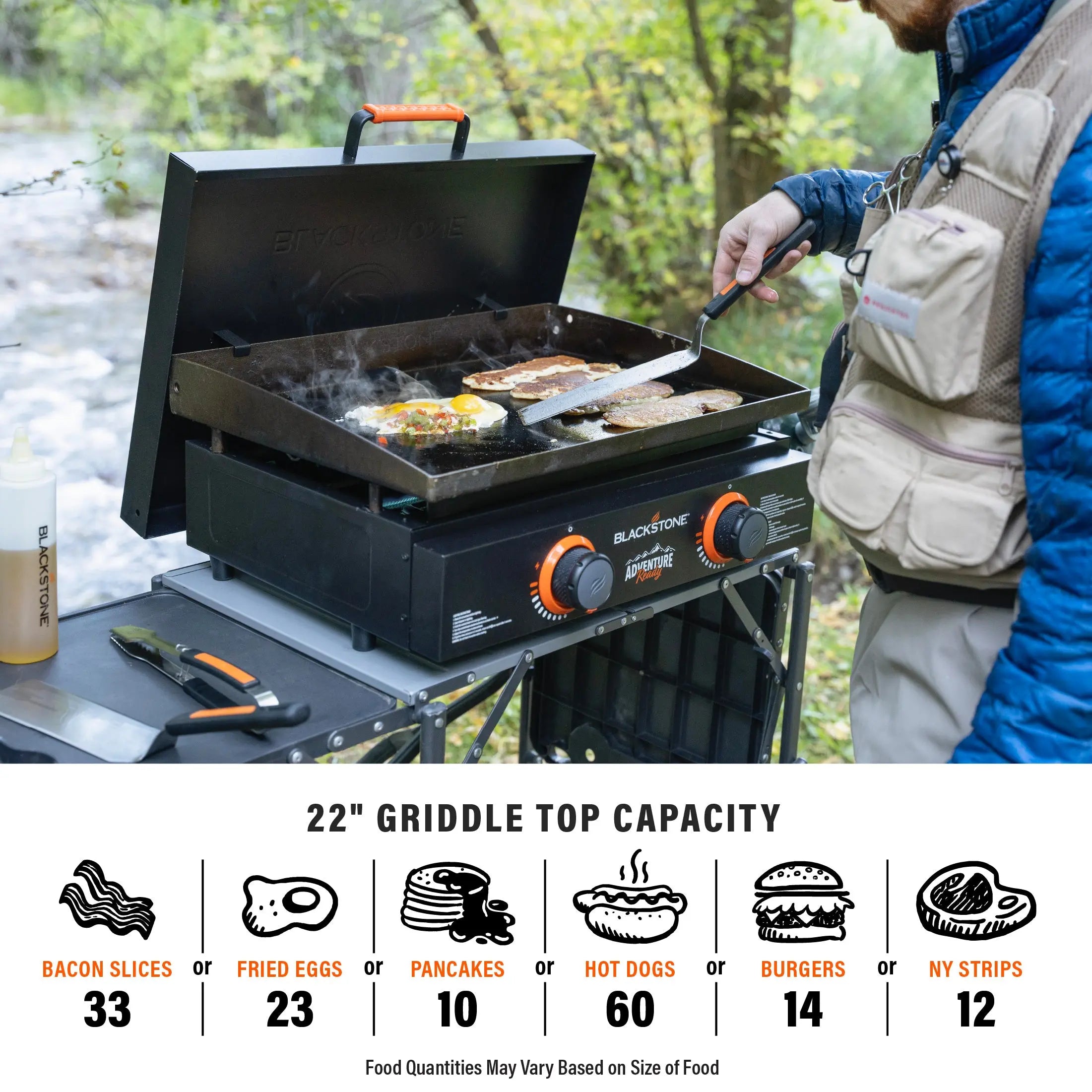 Blackstone Adventure Ready 2-Burner 22" Propane Griddle with Hard Cover in Black Hand C Mart