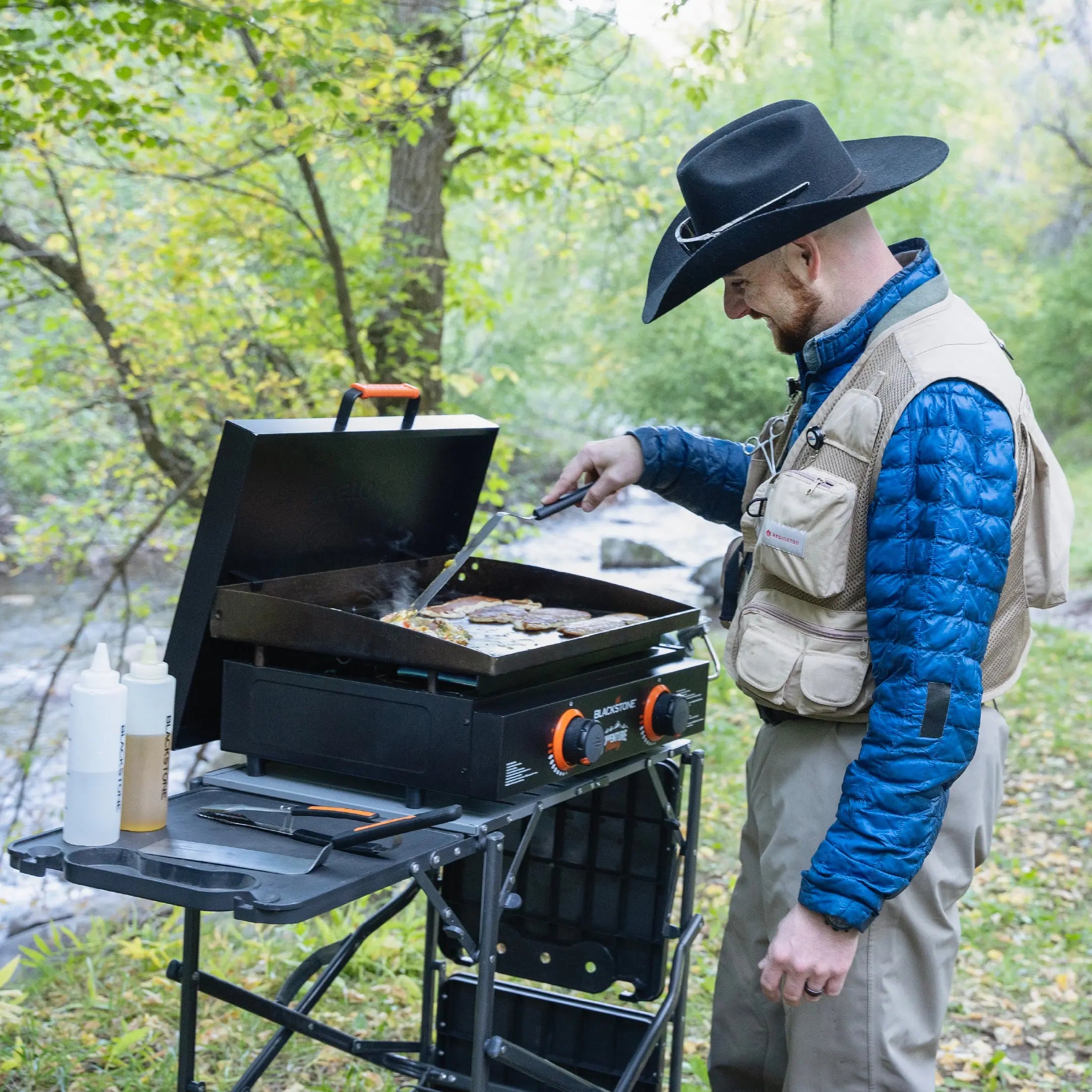 Blackstone Adventure Ready 2-Burner 22" Propane Griddle with Hard Cover in Black Hand C Mart