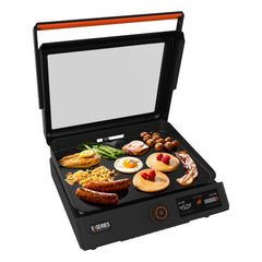 Blackstone E-Series 17" Electric Tabletop Griddle with Hood, Black Hand C Mart