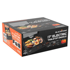 Blackstone E-Series 17" Electric Tabletop Griddle with Hood, Black Hand C Mart