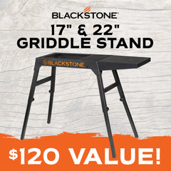 Adjustable height griddle stand with durable steel construction
