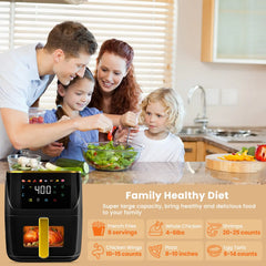 Bluebow Newest Air Fryer Large 8.5 QT, Black, 8 in 1 Touch Screen, Visible Window, 1750W Hand C Mart