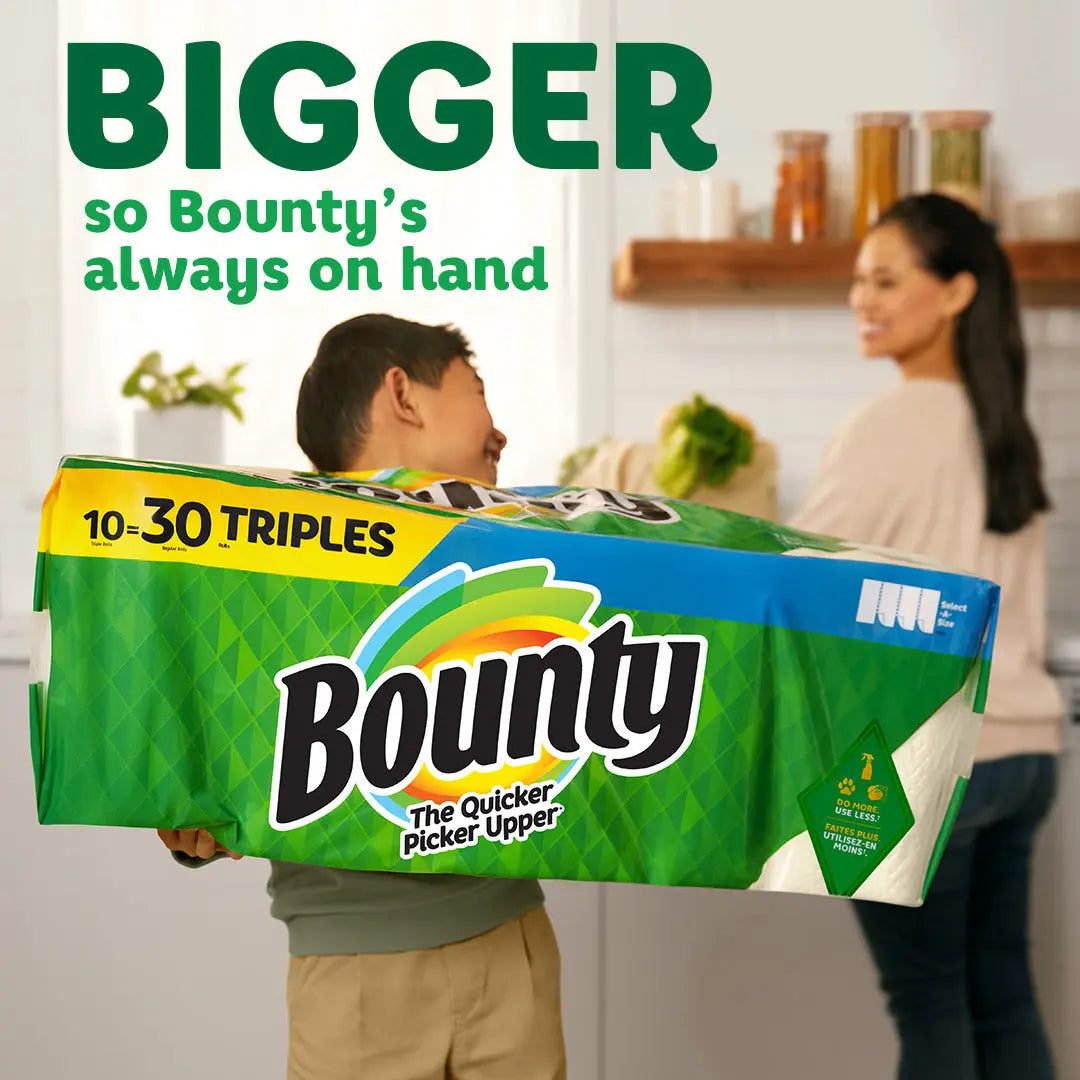 Bounty Select-A-Size Paper Towels, Triple Rolls, White, 135 Sheets per Roll, 12 Count Hand C Mart