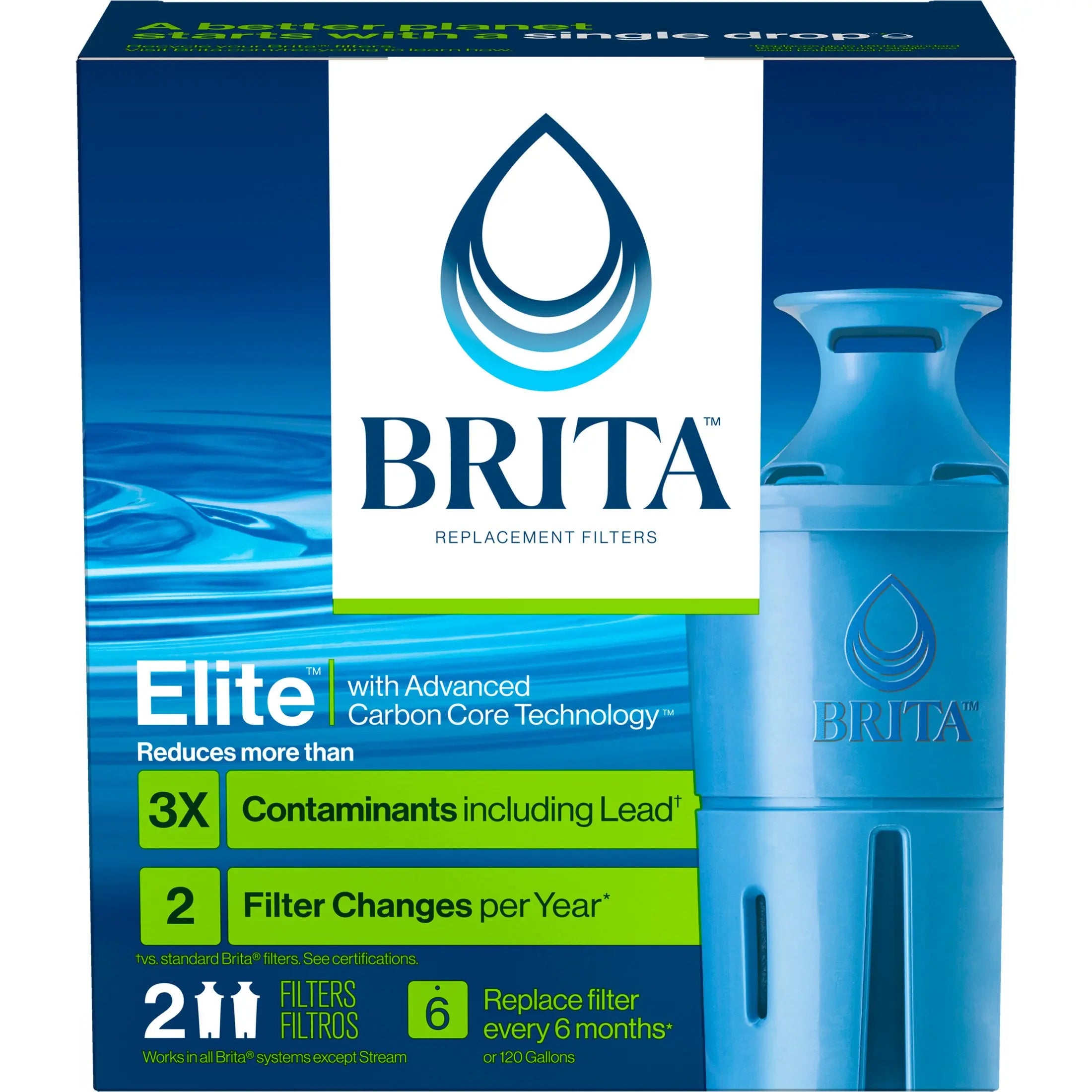 Brita Elite Water Filter Replacement 2 Count package
