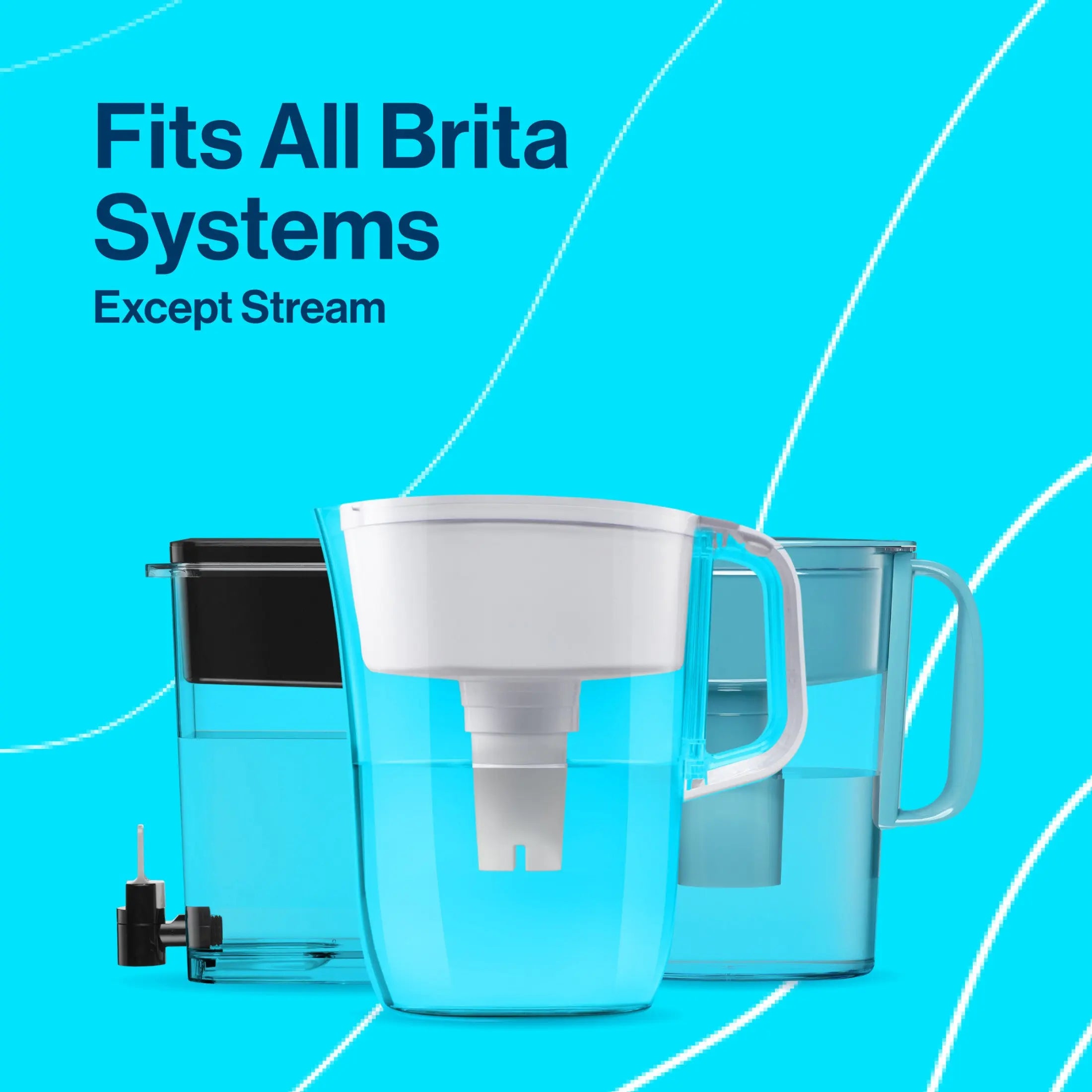 Brita Large 10 Cup White Tahoe Water Filter Pitcher with 1 Standard Filter, Made Without BPA Hand C Mart