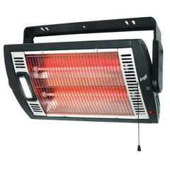 Comfort Zone 750/1,500-Watt Ceiling Mounted Dual Quartz Radiant Heater with 90-Degree Adjustable Tilt, Metal Safety Grille, Overheat Protection (Hardware Included) Hand C Mart