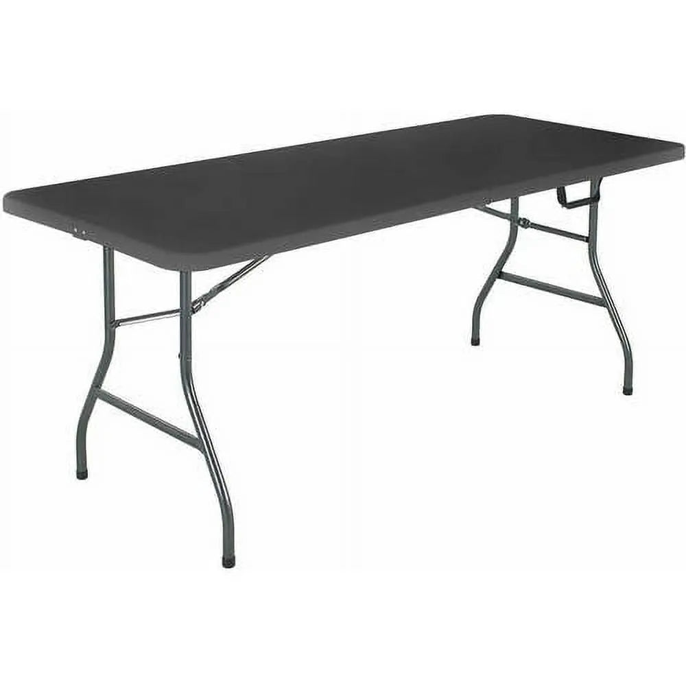 Cosco 6 Foot Centerfold Folding Table, Black Hand C Mart