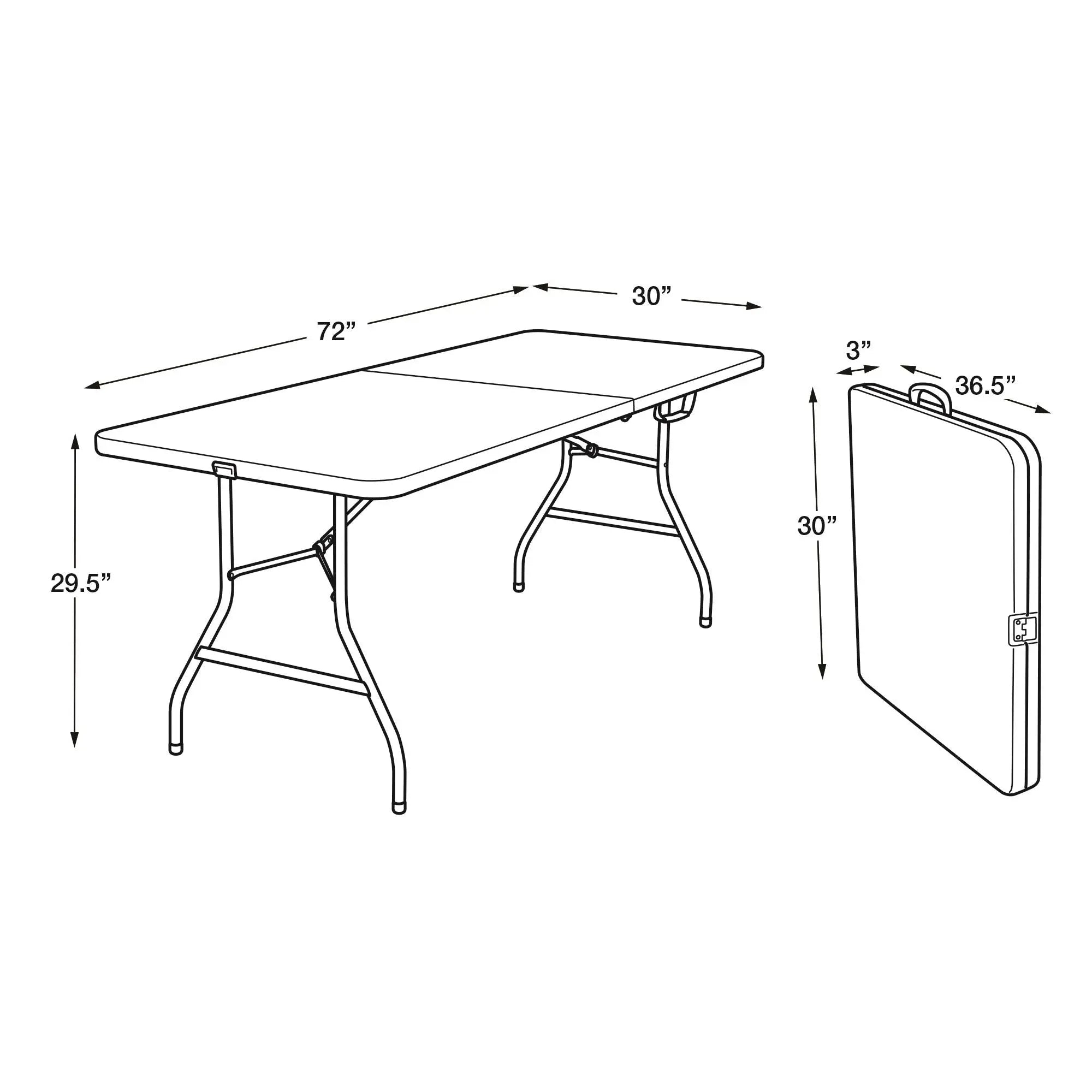 Cosco 6 Foot Centerfold Folding Table, Black Hand C Mart