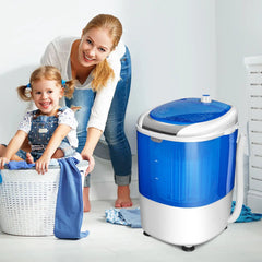 Costway 5.5lbs Portable Mini Compact Washing Machine Electric Laundry Spin Washer Dryer Blue Hand C Mart