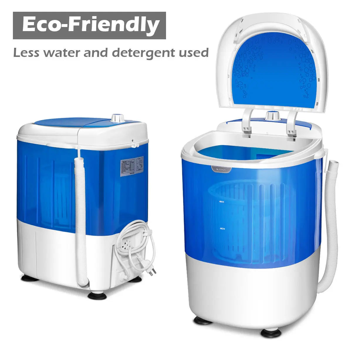 Costway 5.5lbs Portable Mini Compact Washing Machine Electric Laundry Spin Washer Dryer Blue Hand C Mart