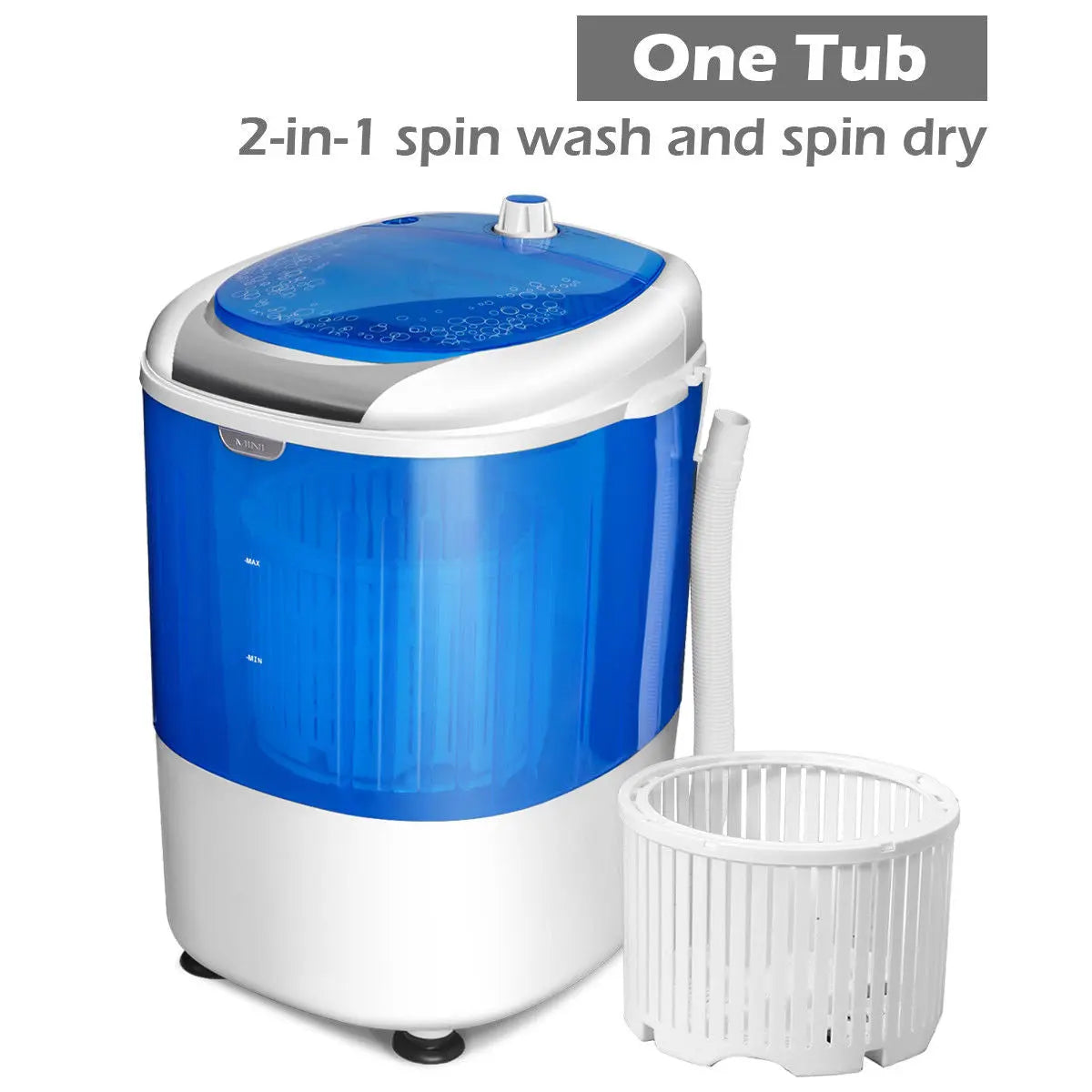 Costway 5.5lbs Portable Mini Compact Washing Machine Electric Laundry Spin Washer Dryer Blue Hand C Mart