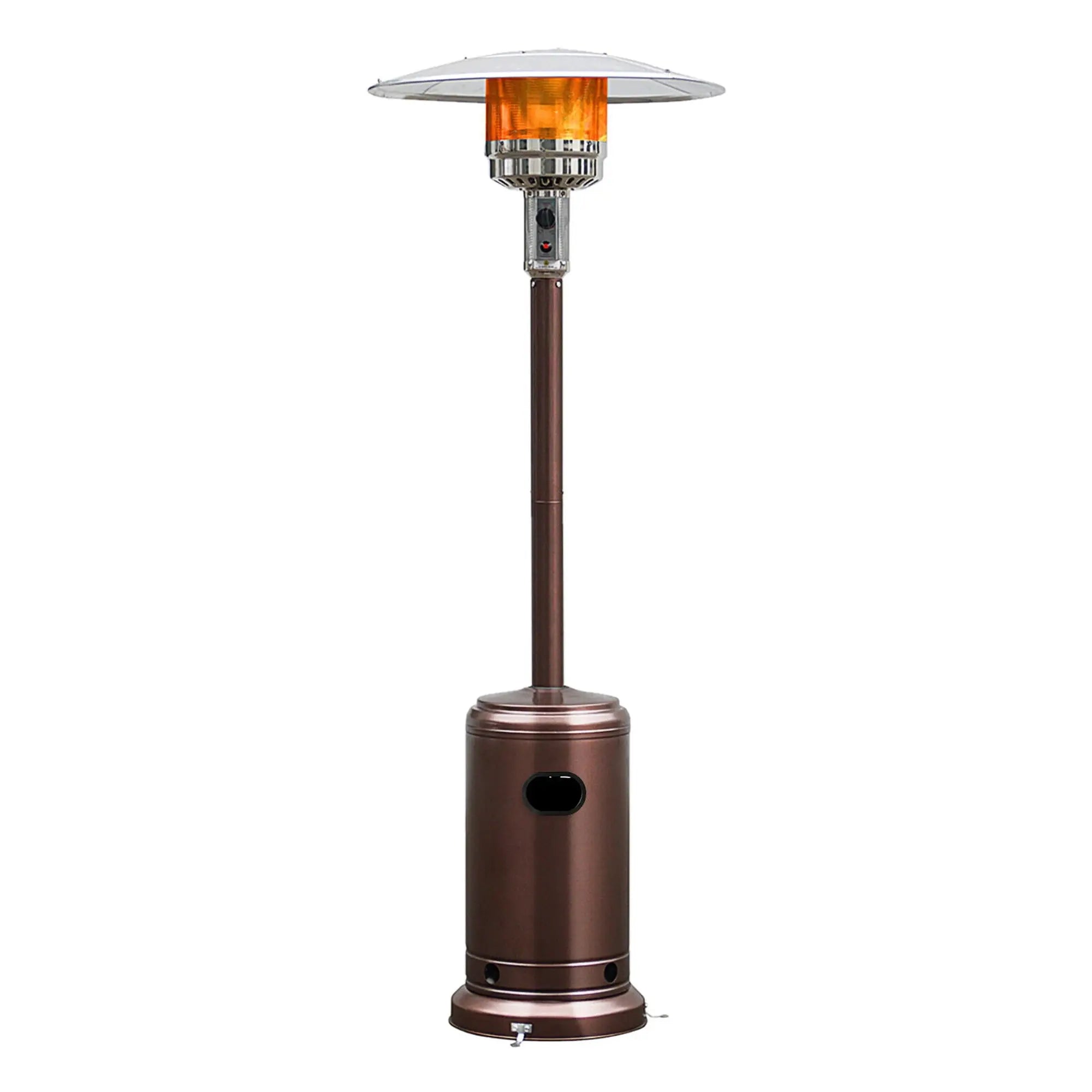 Costway 50000 BTU Propane Patio Heater Standing LP Gas Steel W/ Wheels Bronze Hand C Mart