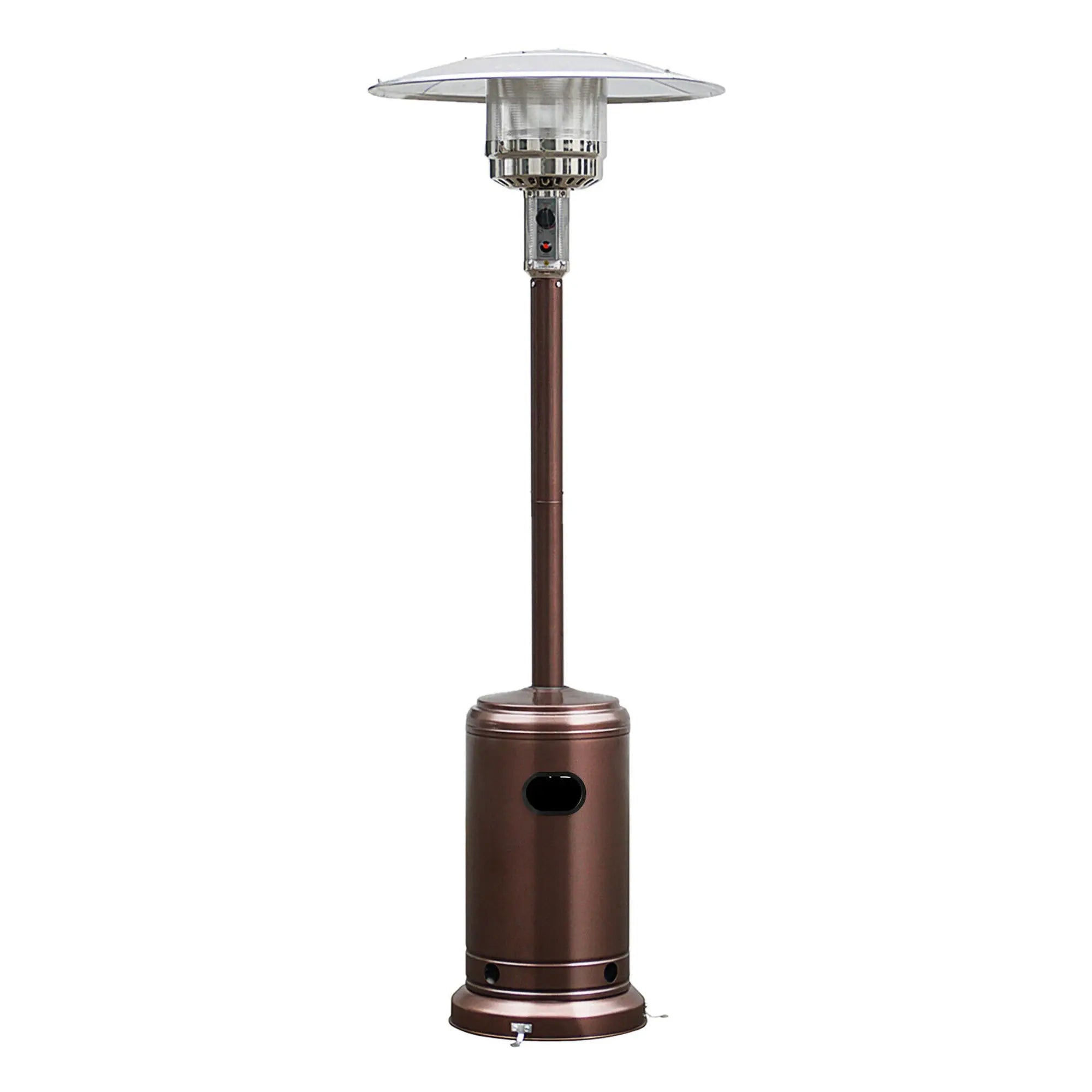 Costway 50000 BTU Propane Patio Heater Standing LP Gas Steel W/ Wheels Bronze Hand C Mart