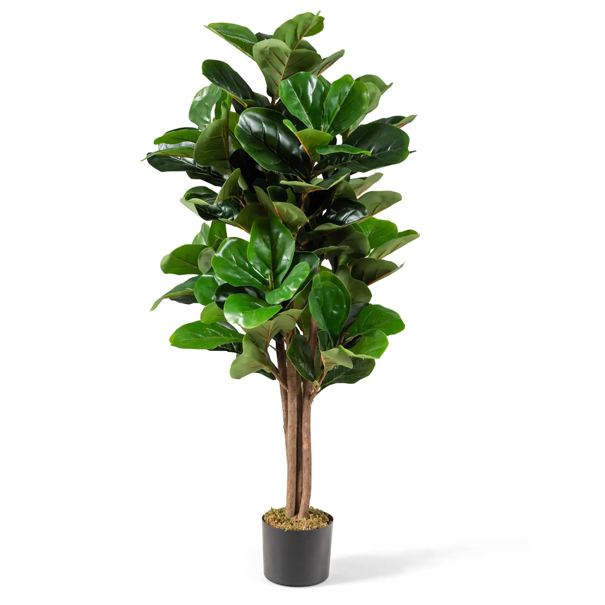 Costway 5ft Artificial Fiddle Leaf Fig Tree Indoor Outdoor Office Decorative Planter Hand C Mart