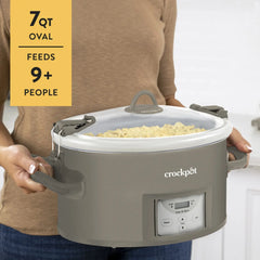 Crock-Pot® Programmable 7-Quart Cook and Carry Slow Cooker, Grey Hand C Mart