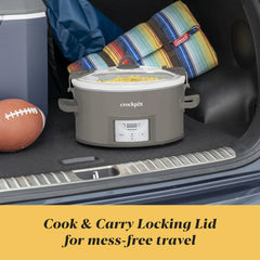 Crock-Pot® Programmable 7-Quart Cook and Carry Slow Cooker, Grey Hand C Mart