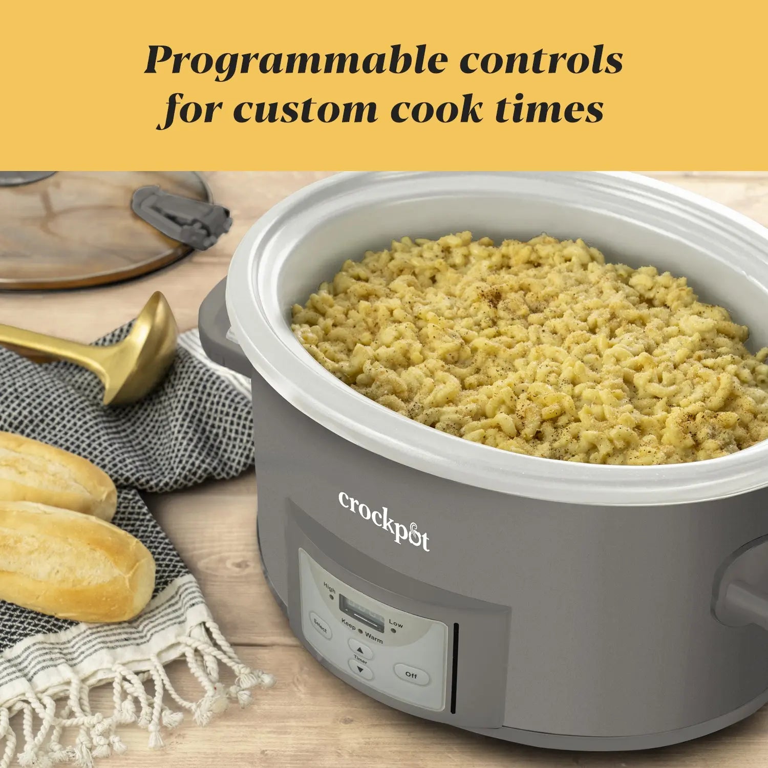 Crock-Pot® Programmable 7-Quart Cook and Carry Slow Cooker, Grey Hand C Mart