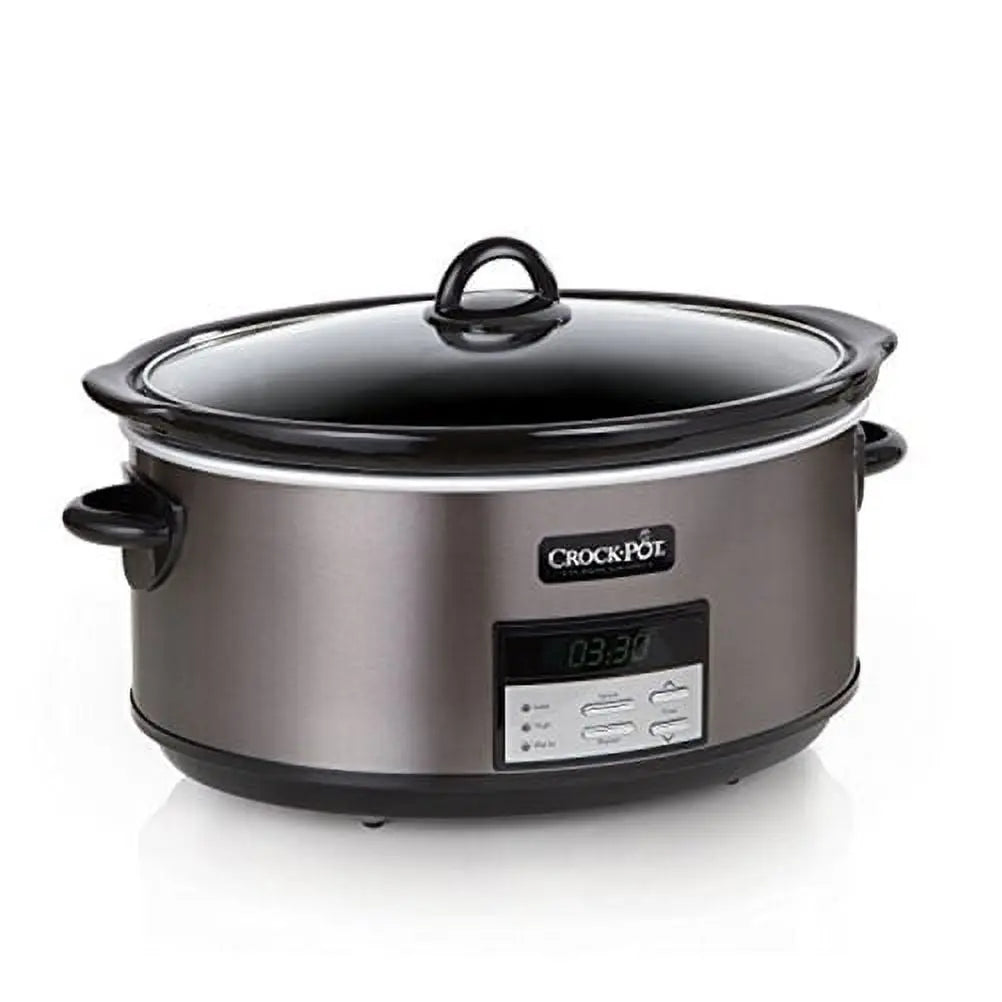 Crock-Pot® Programmable 8-Quart Slow Cooker, Black Stainless Collection Hand C Mart