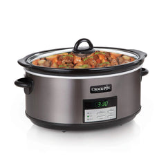 Crock-Pot® Programmable 8-Quart Slow Cooker, Black Stainless Collection Hand C Mart