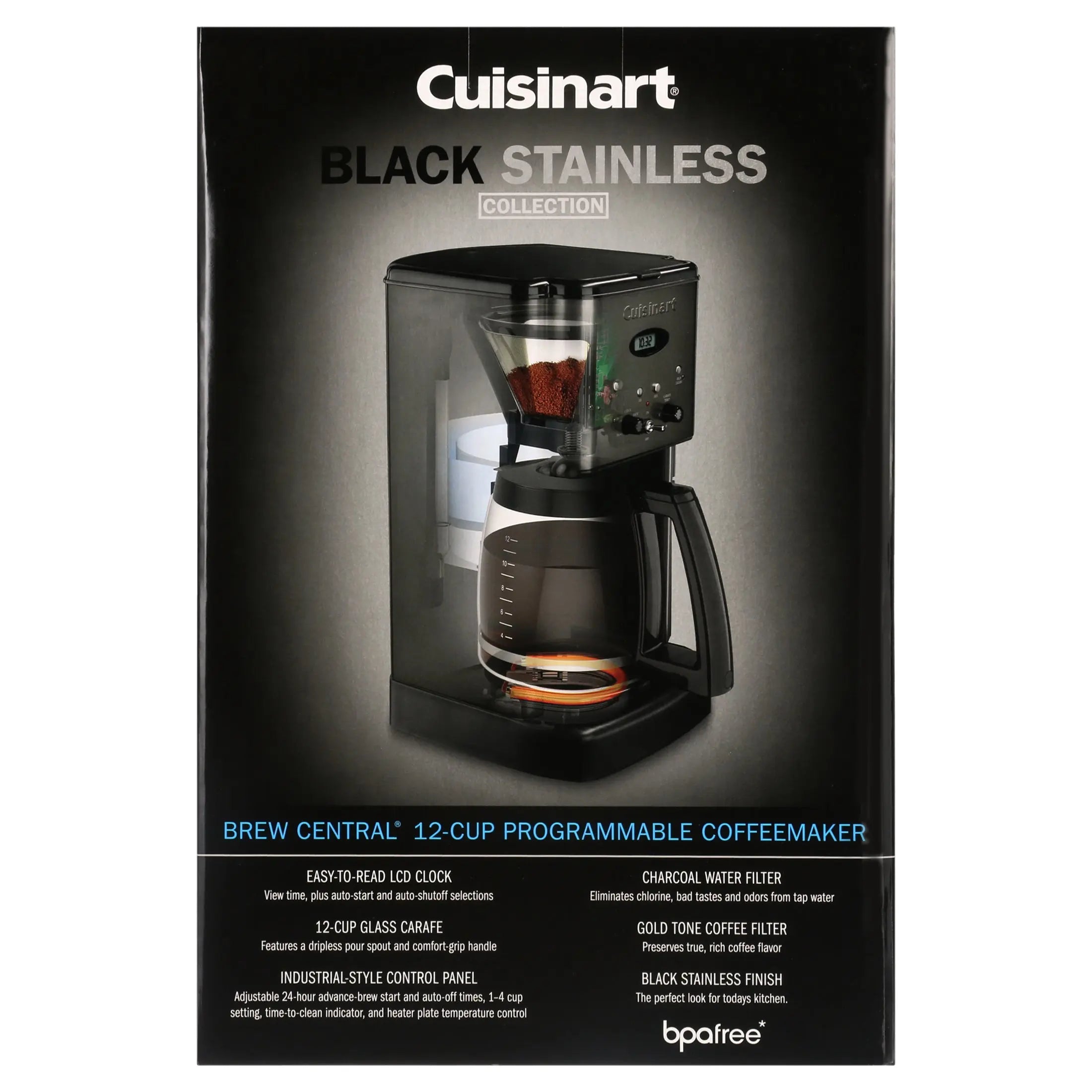 Cuisinart Brew Central™ 12 Cup Programmable Coffeemaker, DCC-1200BKSP1 Hand C Mart