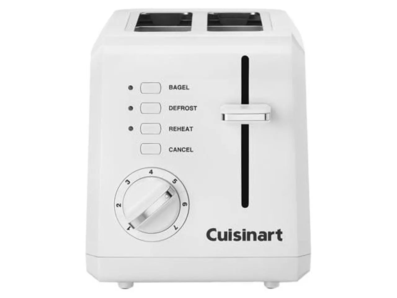 Cuisinart Plastic Compact 2-Slice White Toaster on a countertop
