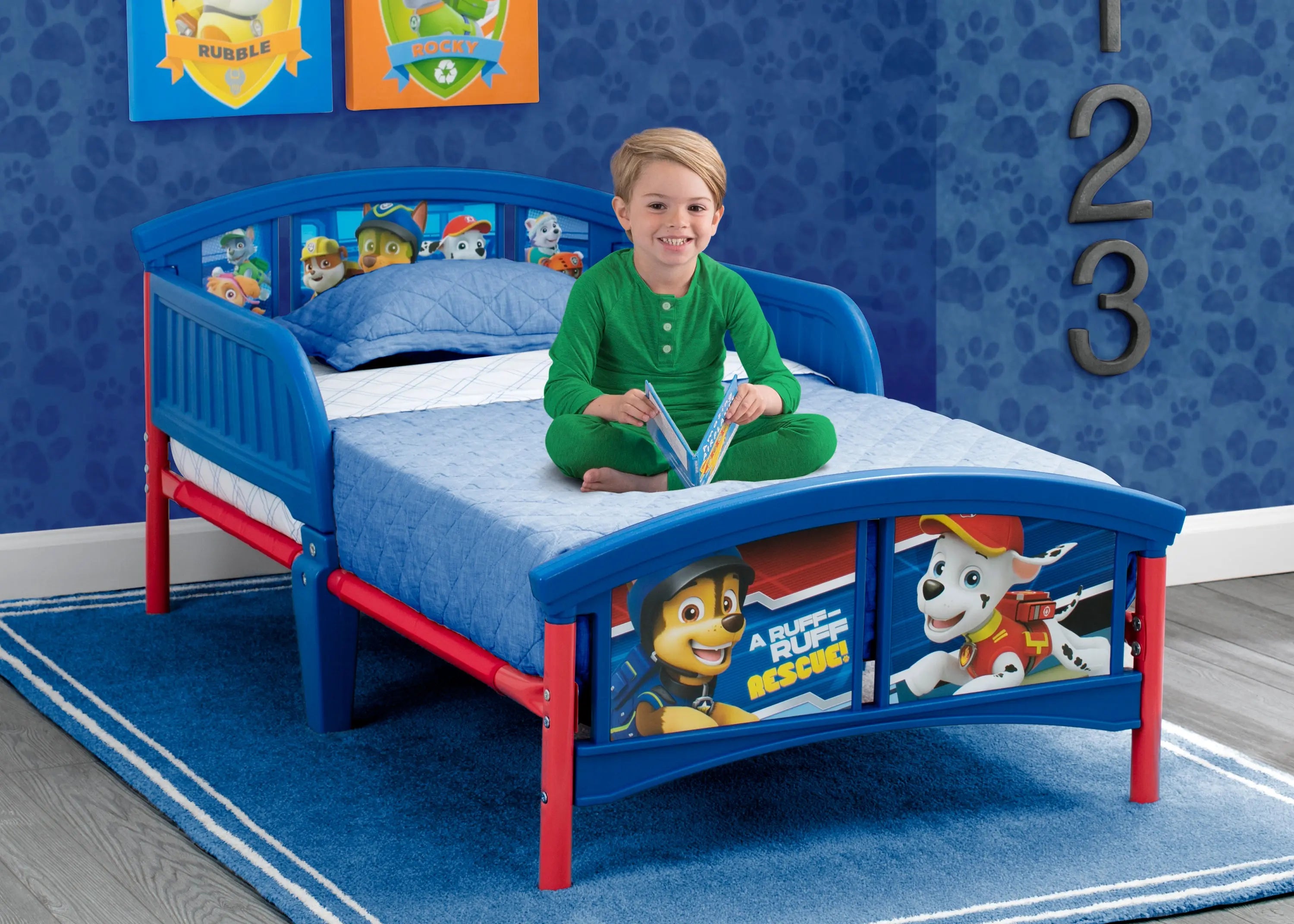 Delta Children Nick Jr. PAW Patrol Plastic Toddler Bed, Blue Hand C Mart